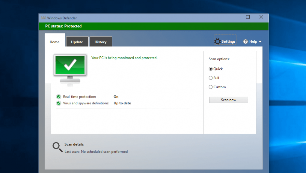 planifier l’analyse de Windows Defender sous Windows 10