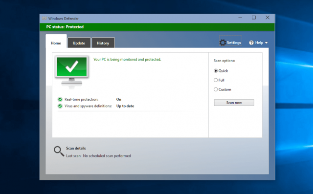 planifier l’analyse de Windows Defender sous Windows 10