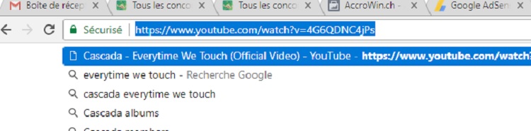 copier le lien youtube pour télécharger une vidéo en MP3