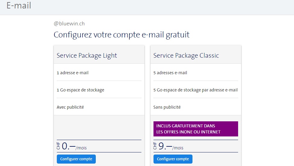 créer une adresse mail bluewin.ch